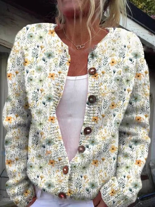 Lena Women's Floral Cardigan - styled view