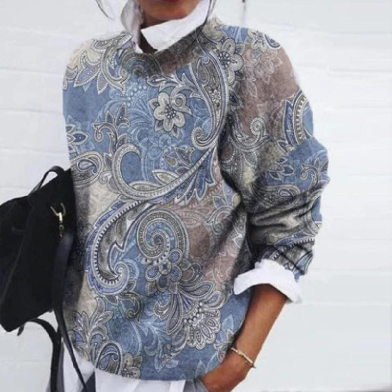 Sophie Women's Floral Sweater | Grey, Blue