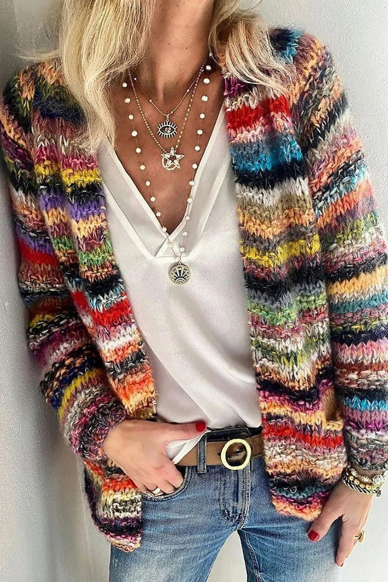 Vera Women's Cardigan | Stripe, Long Sleeve