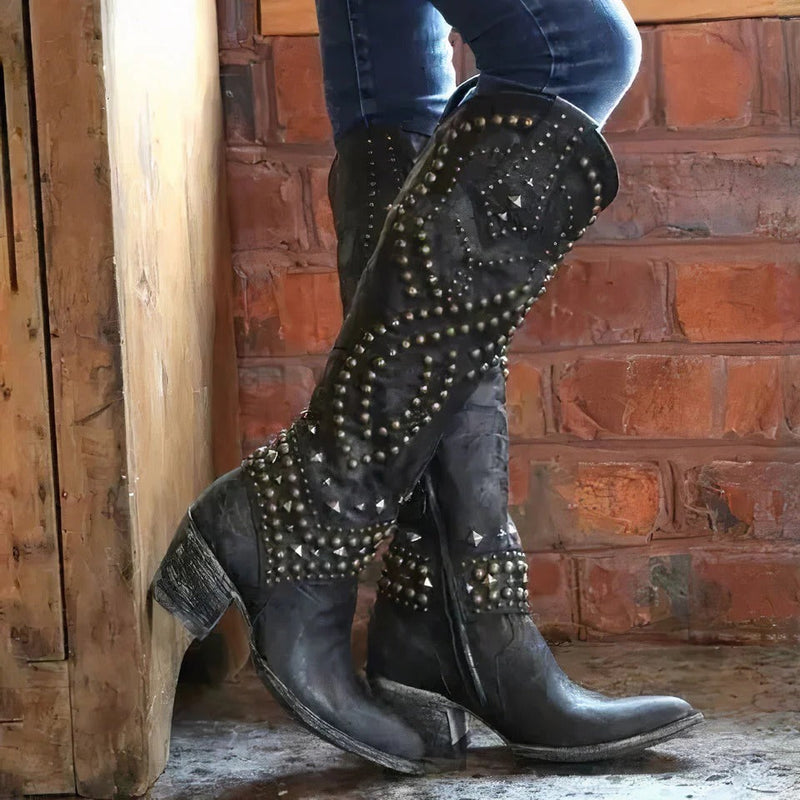 Lena Women's Knee-high Boots - styled view