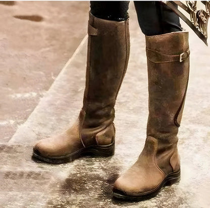Selma Women's Knee-high Boots - fabric and finish detail