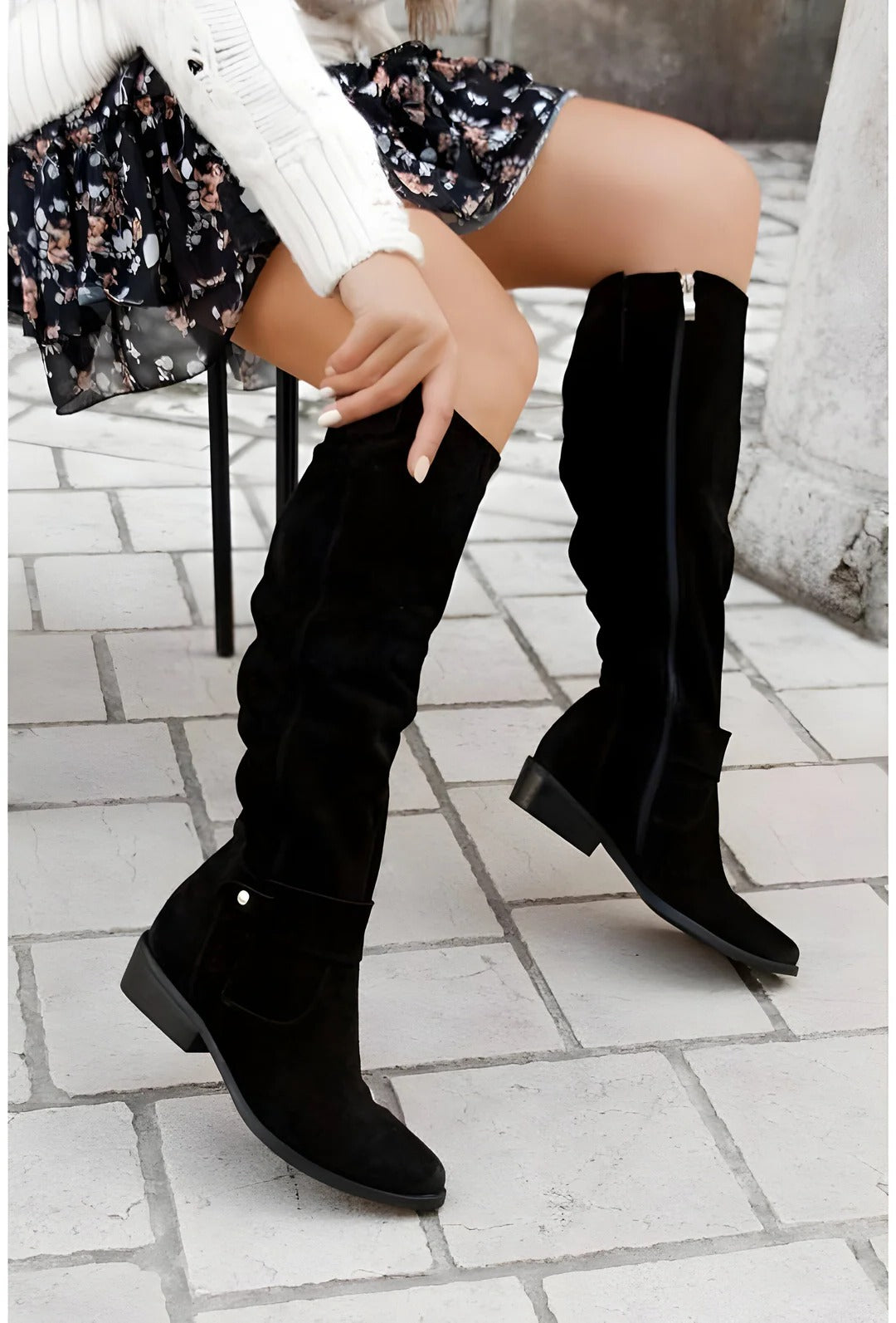 Yara Women's Knee-high Boots - fabric and finish detail