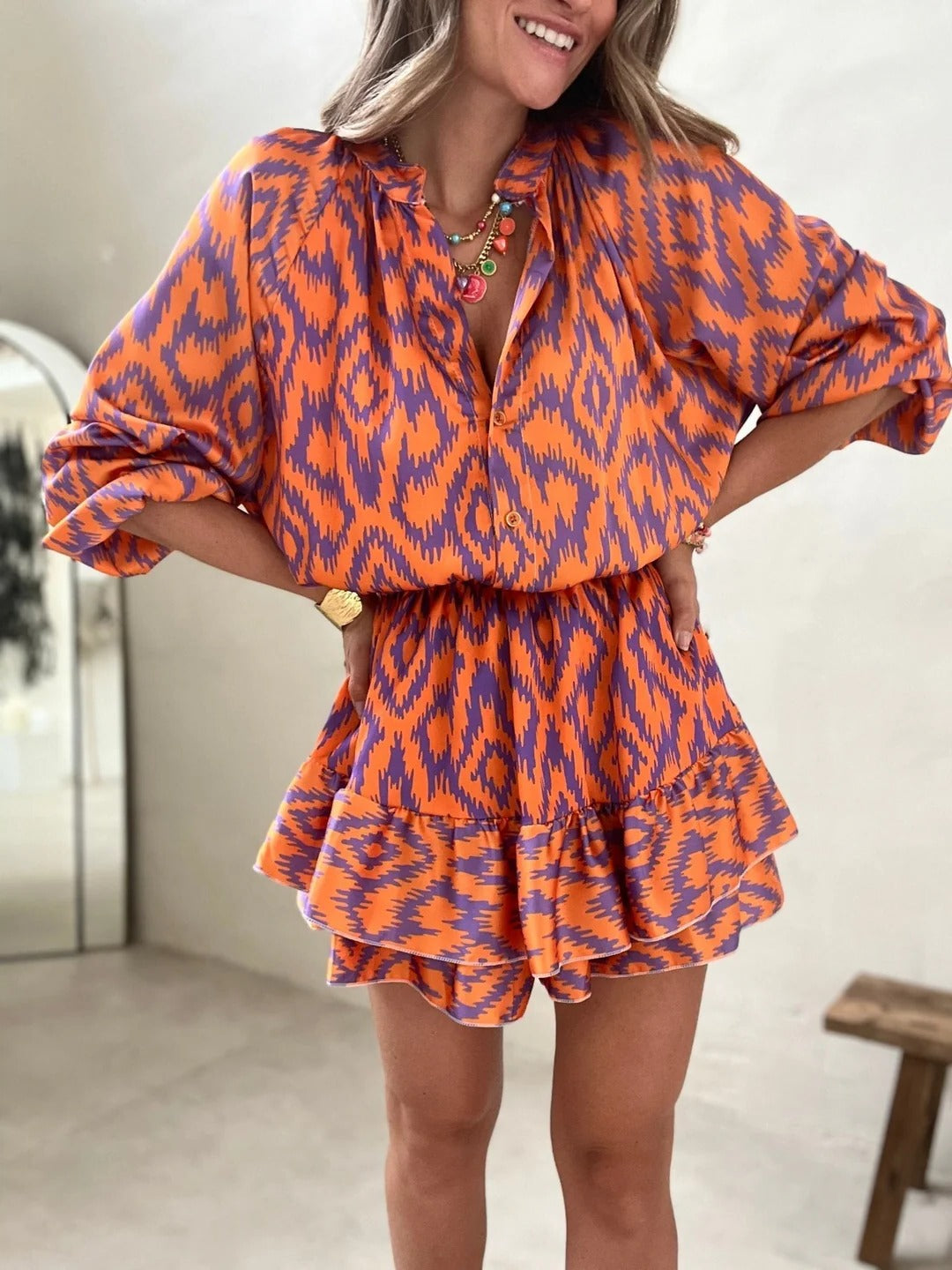 Faye Women's Mini Dress - fabric and finish detail