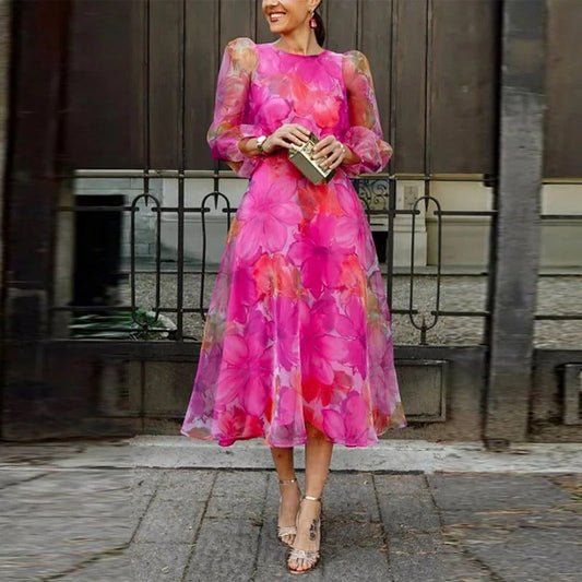 Lena Women's Floral Midi Dress - front view