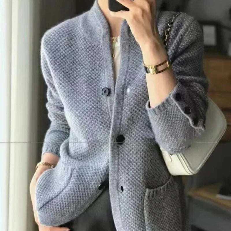 Rowan Women's Cardigan - fabric and finish detail