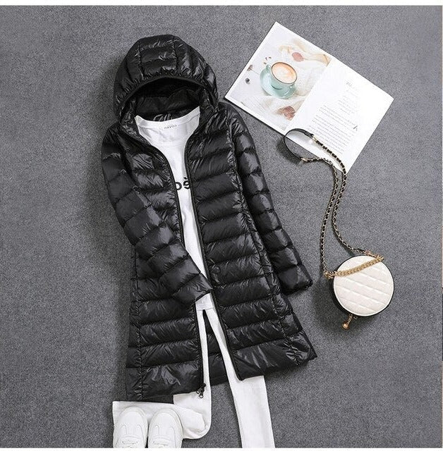 Noor Women's Puffer Jacket - styled view