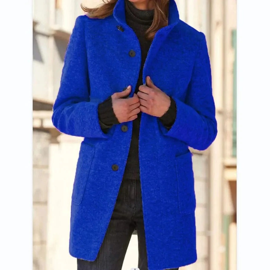 Perla Women's Coat - fabric and finish detail