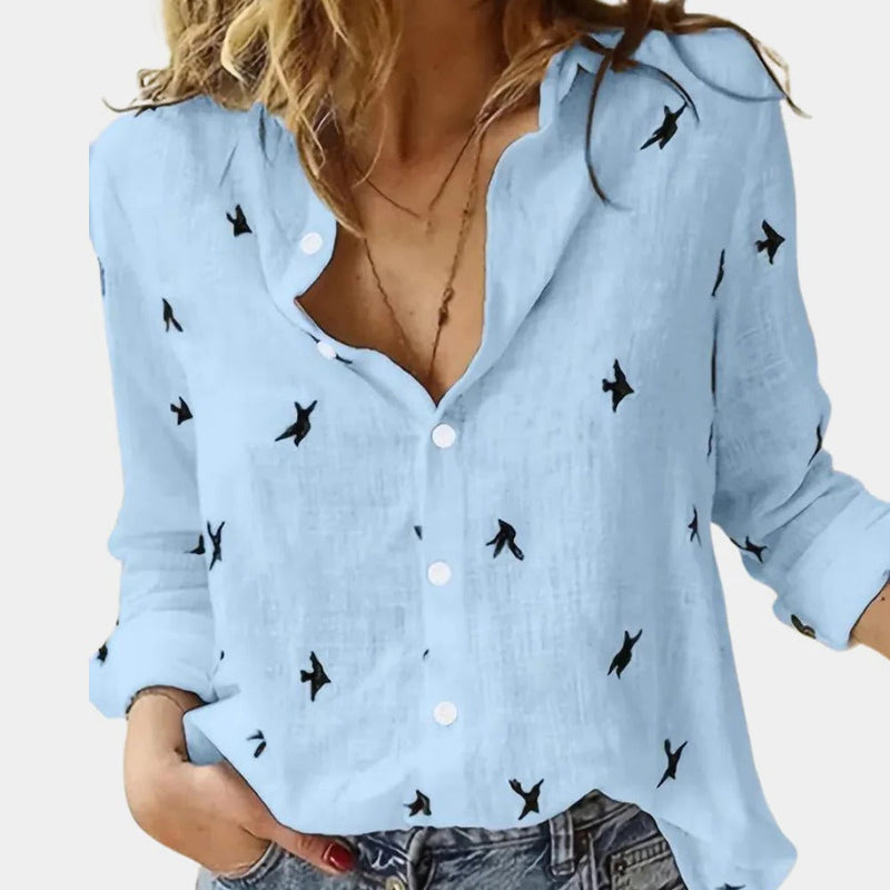 Fleur Women's Shirt | Long Sleeve, Yellow