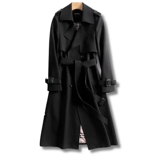 Kira Women's Trench Coat - fabric and finish detail