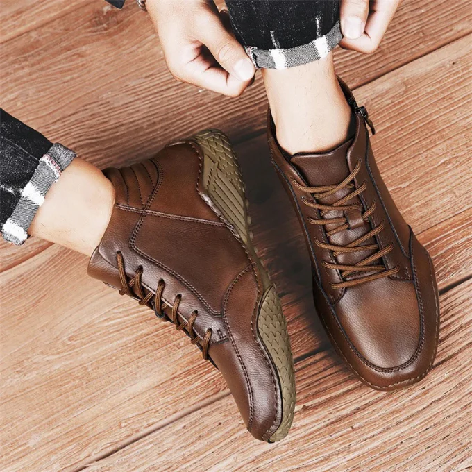 Arlo Men's Ankle Boots - fabric and finish detail