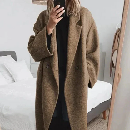 Mabel Women's Oversized Coat - fabric and finish detail