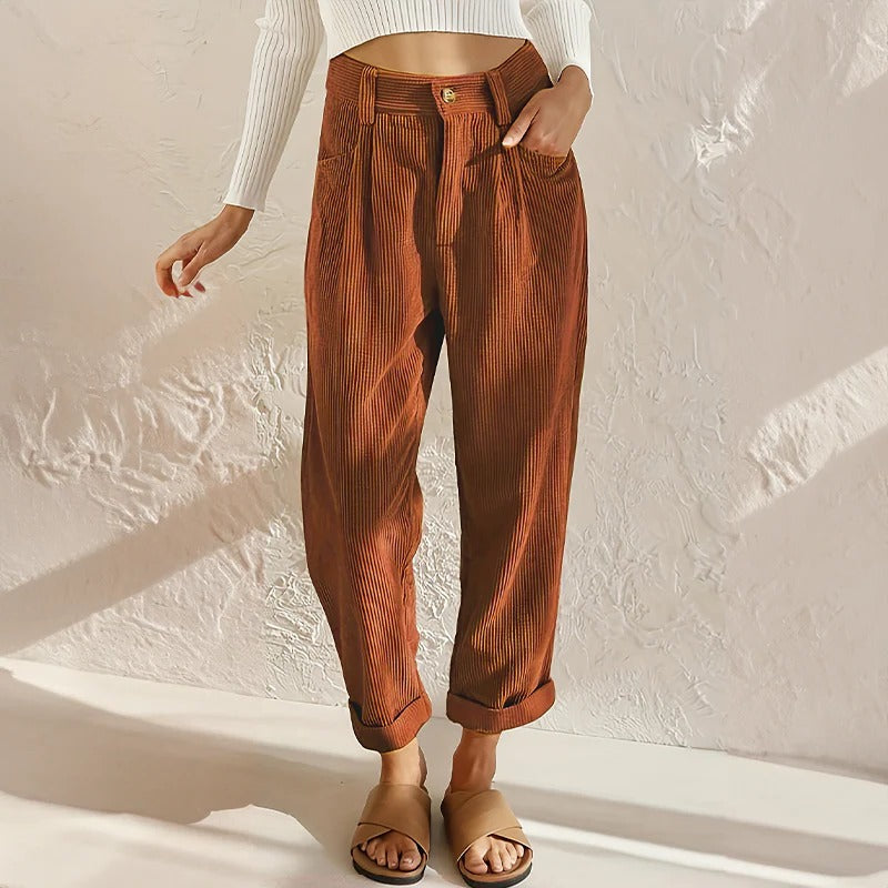 Ruby Women's Trousers - fabric and finish detail
