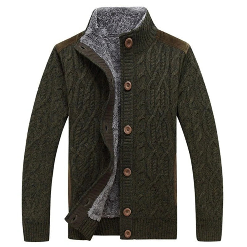 Jasper Men's Cardigan - fabric and finish detail