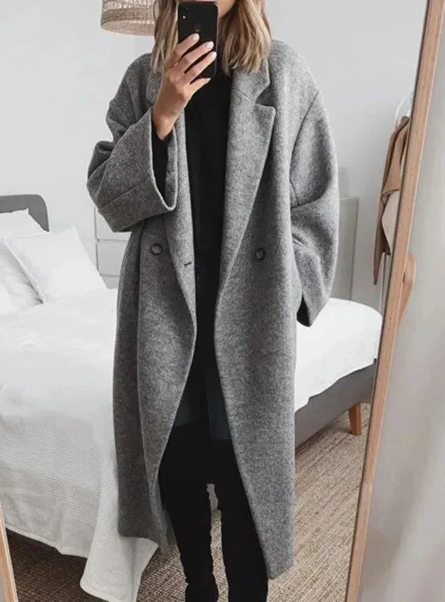 Mabel Women's Oversized Coat | Cashmere, Lapel