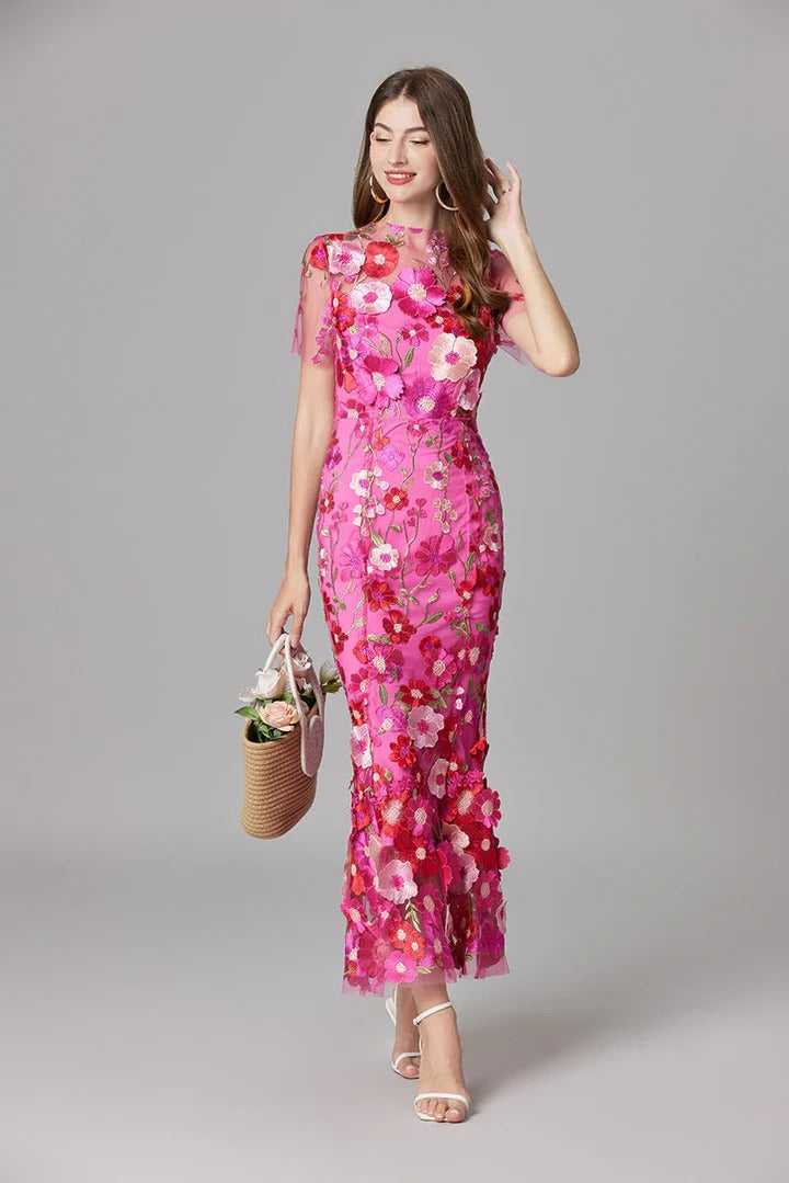 Xanthe Women's Floral Dress - flat lay