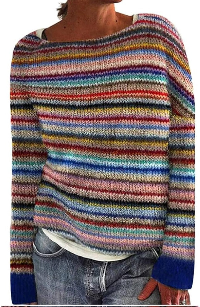 Bijou Women's Striped Sweater - fabric and finish detail