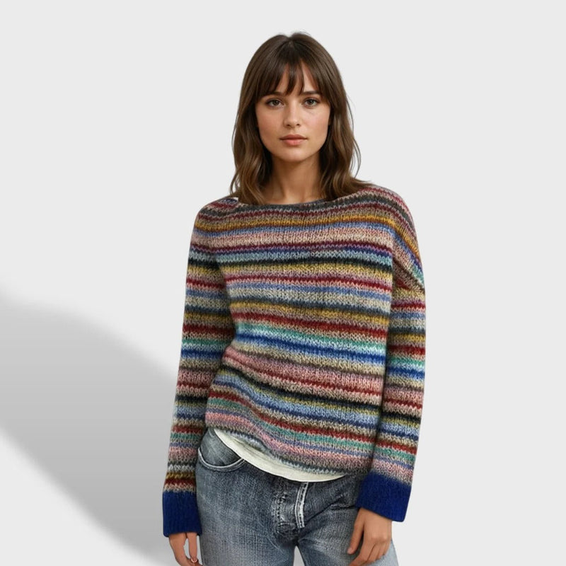 Bijou Women's Striped Sweater - styled view