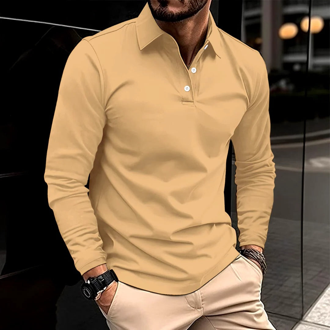 Felix Men's Long-sleeve Polo - flat lay