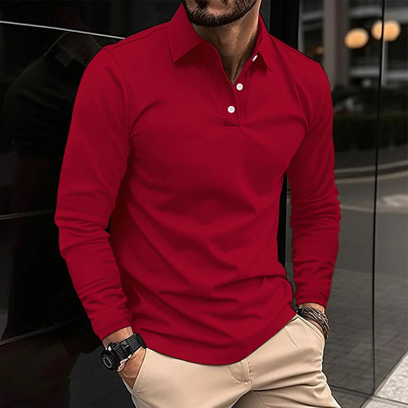 Felix Men's Long-sleeve Polo - close-up detail
