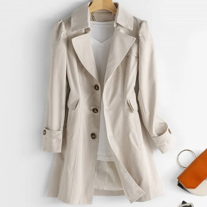 Ines Women's Trench Coat | Black, Beige