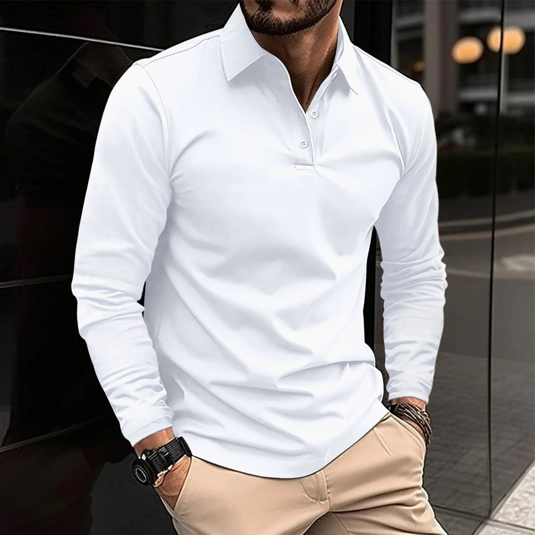 Felix Men's Long-sleeve Polo - front view