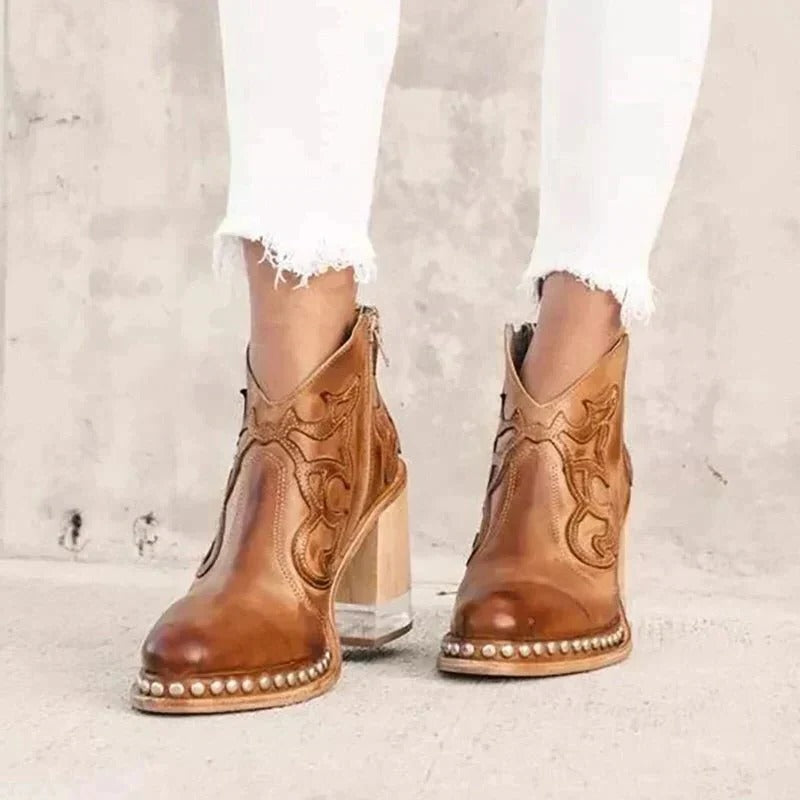 Wren Women's Ankle Boots - fabric and finish detail
