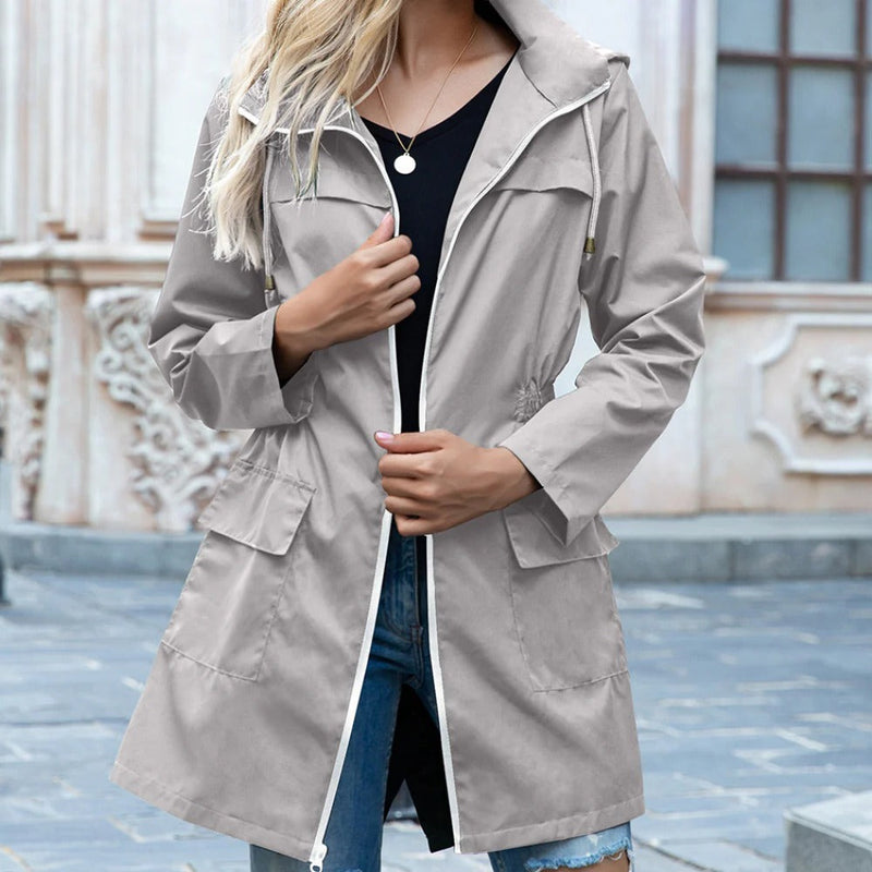 Faye Women's Trench Coat - fabric and finish detail