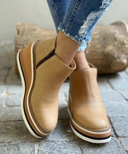 Noor Women's Ankle Boots - fabric and finish detail