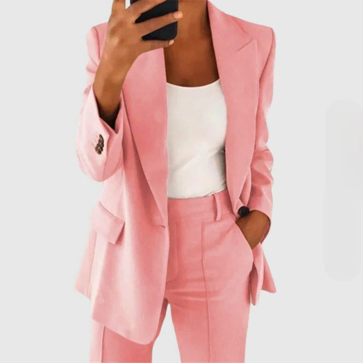 Jolie Women's Blazer - fabric and finish detail