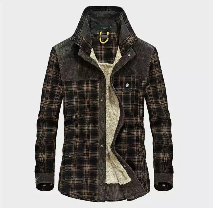 Gray Men's Plaid Jacket - front view