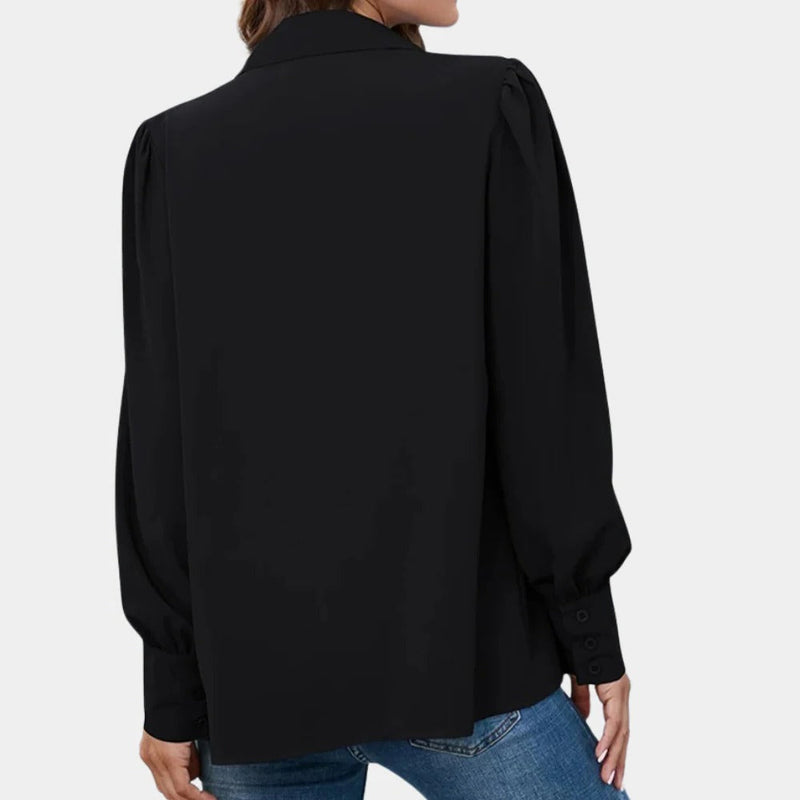 Uma Women's Pleated Blouse - flat lay