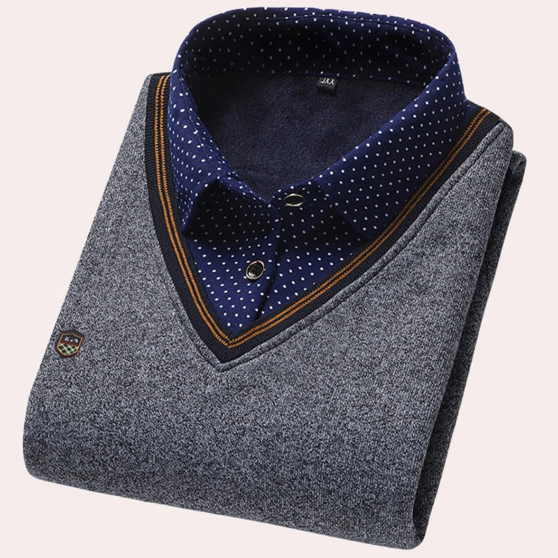 Finnian Men's Sweater - close-up detail