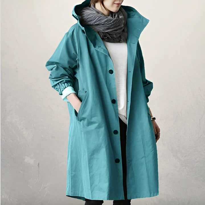 Sienna Women's Oversized Trench Coat - flat lay