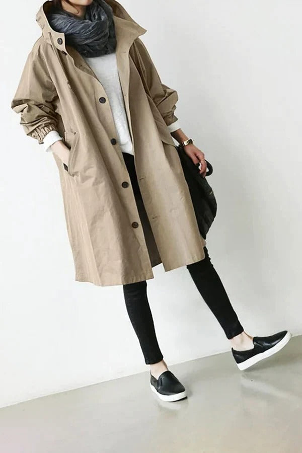 Sienna Women's Oversized Trench Coat - full-length view