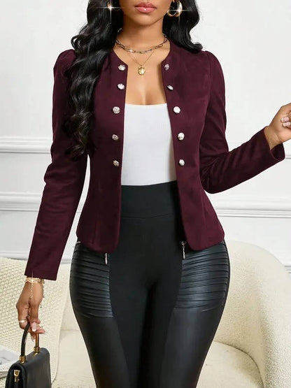 Greta Women's Suede Blazer - close-up detail