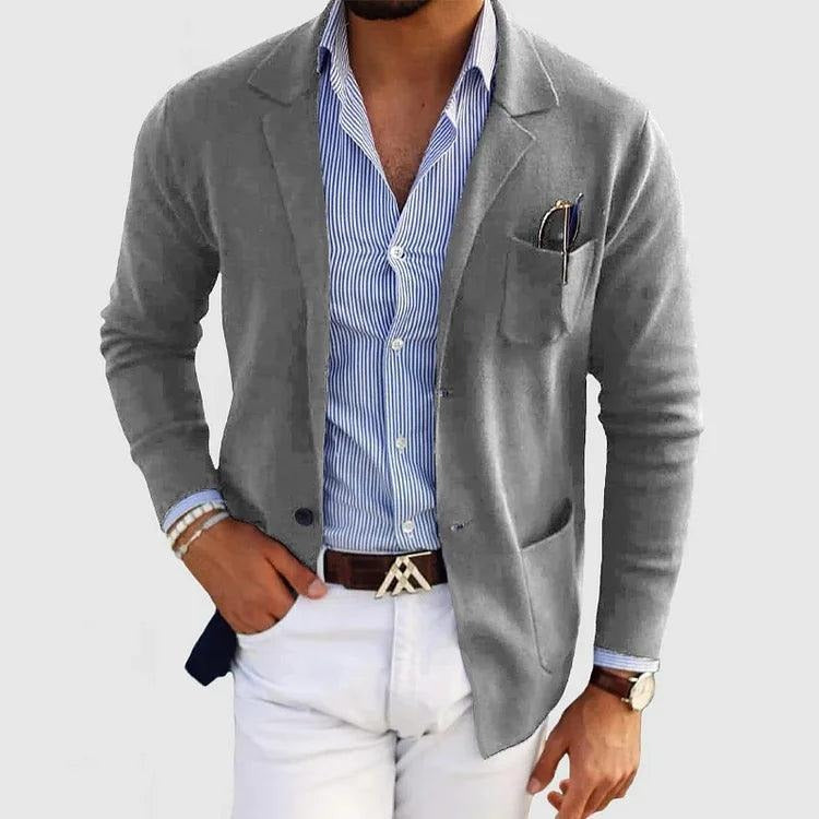 Silas Men's Blazer - fabric and finish detail
