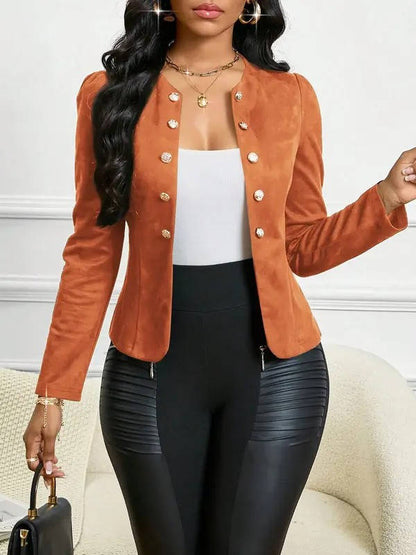 Greta Women's Suede Blazer - flat lay
