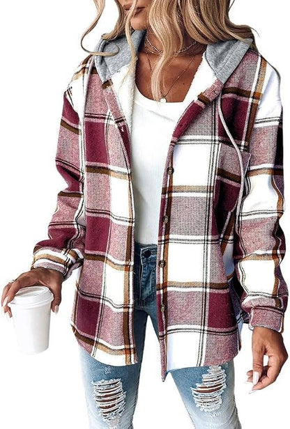 Dahlia Women's Plaid Jacket - close-up detail