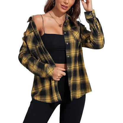 Verity Women's Plaid Blouse - front view