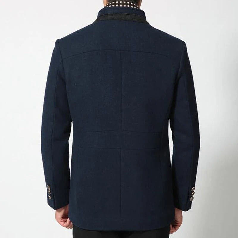 Barnaby Men's Coat - fabric and finish detail