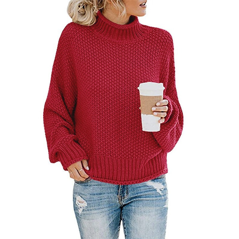 Lumi Women's Oversized Sweater | Chunky, Knit, Turtleneck
