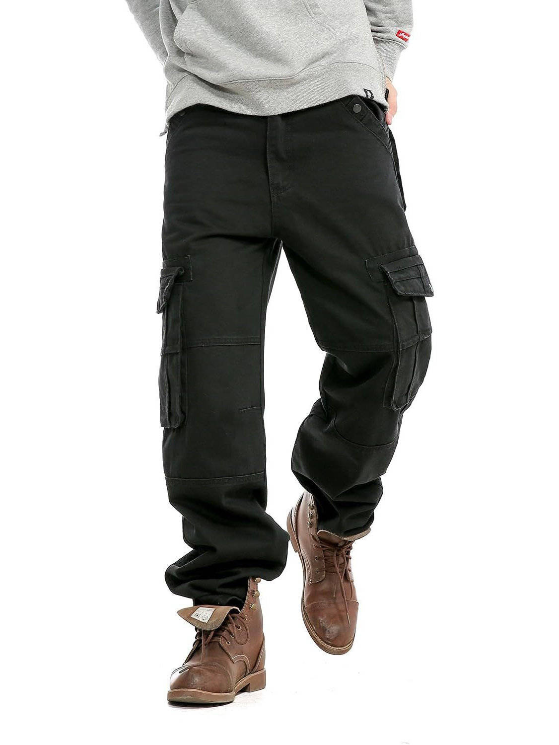 Tristan Men's Wide Leg Cargo Pants - full-length view