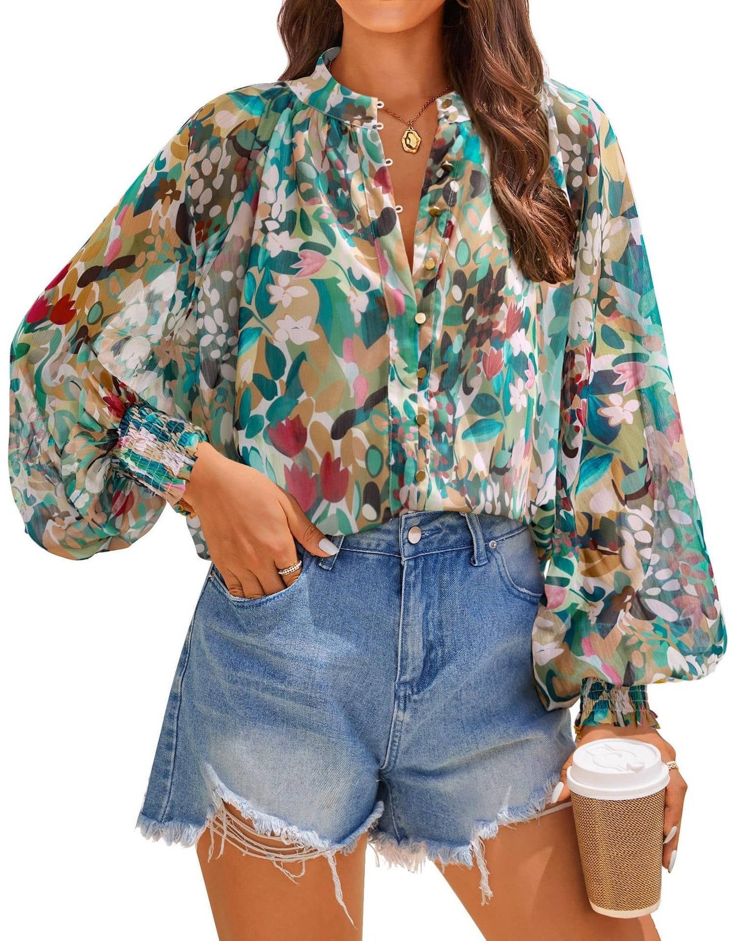 Freya Women's Oversized Shirt - flat lay
