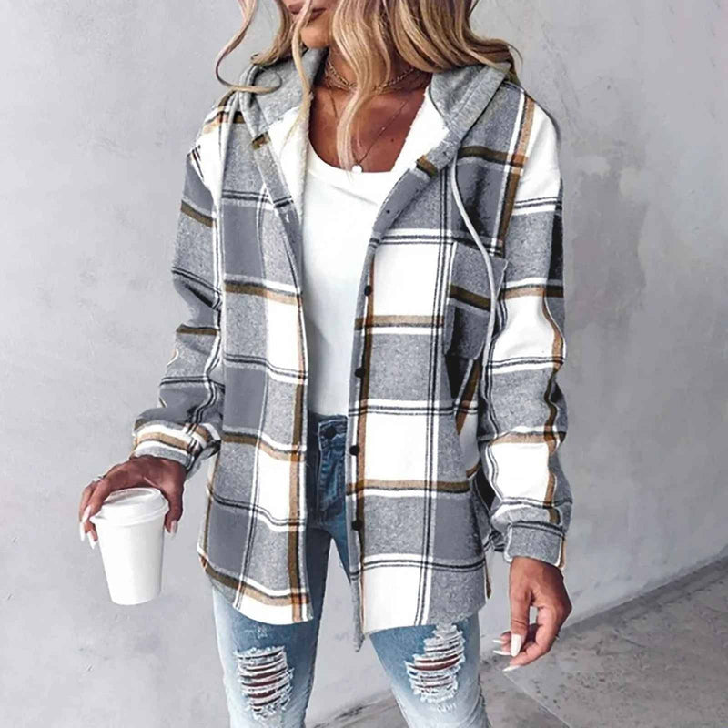 Dahlia Women's Plaid Jacket - back view