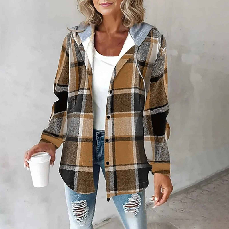 Dahlia Women's Plaid Jacket - front view