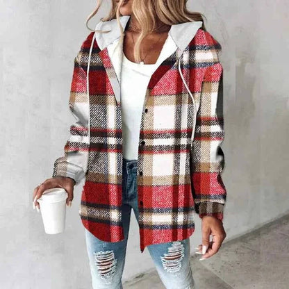 Dahlia Women's Plaid Jacket - front view