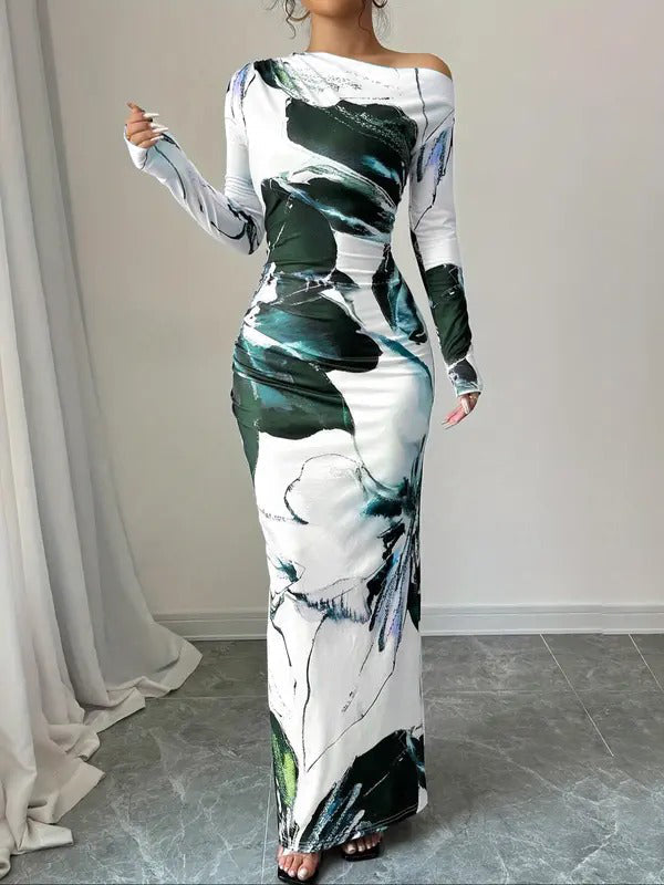 Sienna Women's Asymmetric Maxi Dress - shown in use