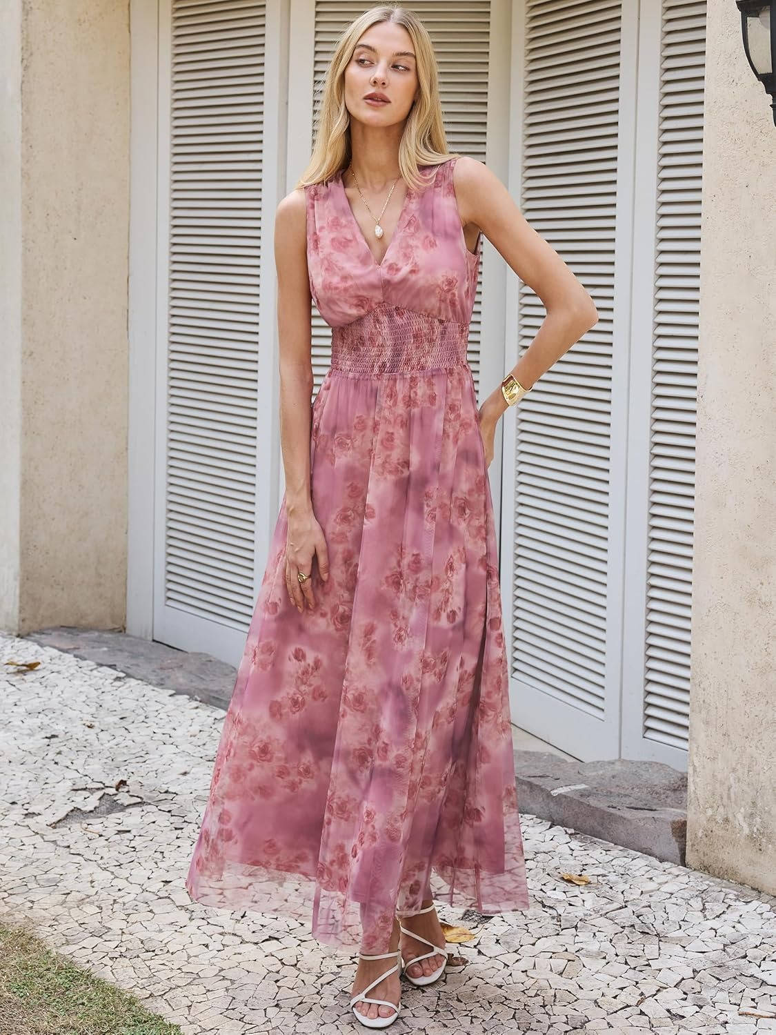 Nadia Women's Floral Maxi Dress - close-up detail