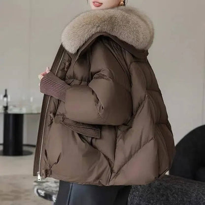 Bijou Women's Puffer Jacket - fabric and finish detail