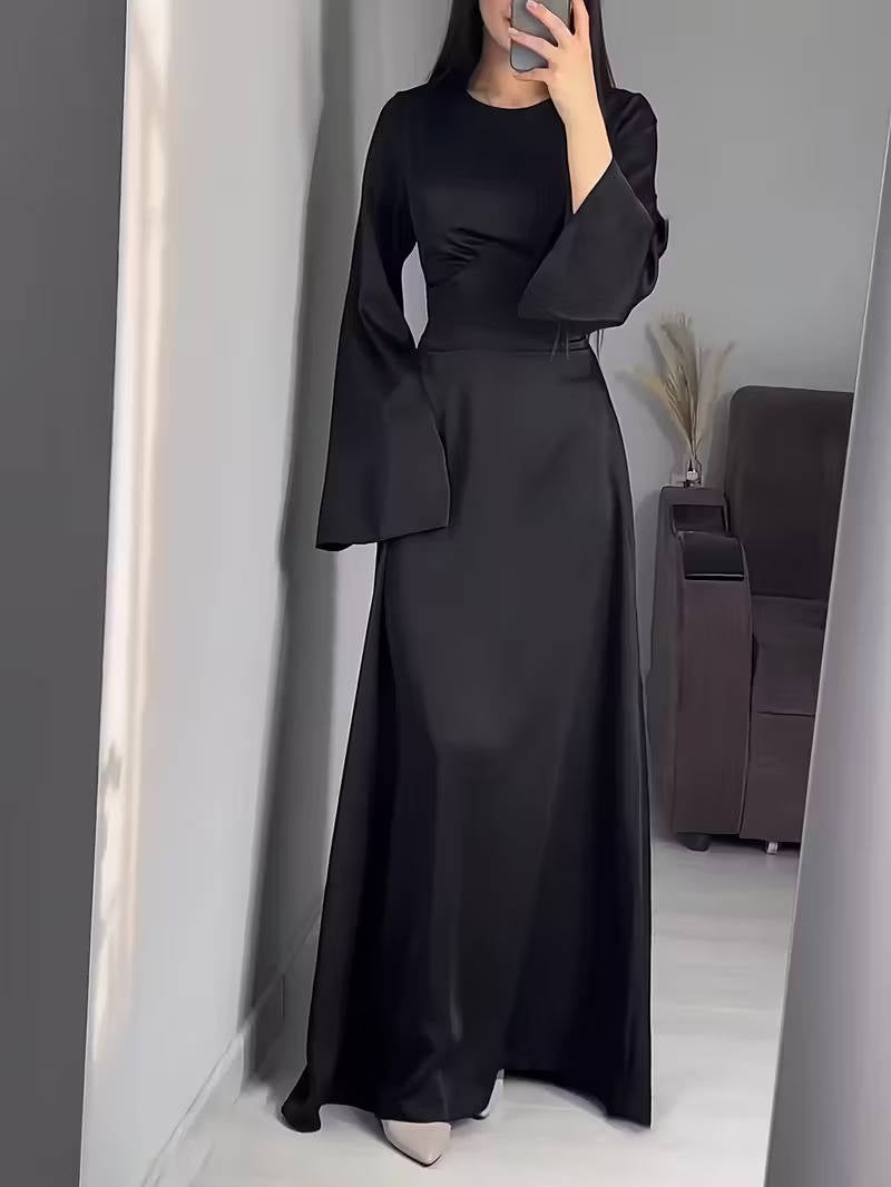 Paloma Women's Satin Maxi Dress - fabric and finish detail